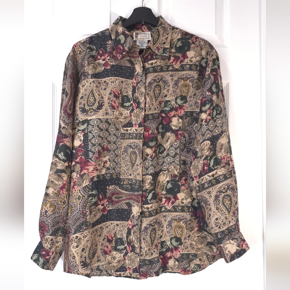 Dalia Artistic Silk Blouse with Rich Hues
